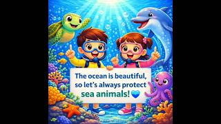 Ayaan & Mira’s Underwater Adventure 🌊 | Exploring Sea Animals for Kids 🐠 Dolphin, Turtle & Octopus