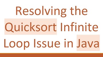Resolving the Quicksort Infinite Loop Issue in Java