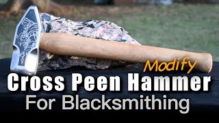 Modify Harbor Freight Cross Peen Hammer For Blacksmithing With Viking Etching