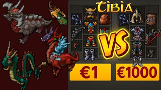 €1,000 FULL SET vs. €1 SET in MEGA DRAGONS 🐉 | Tibia