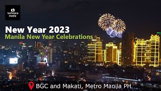 2023 New Year Celebration in Manila | Fireworks Display | BGC Rockwell