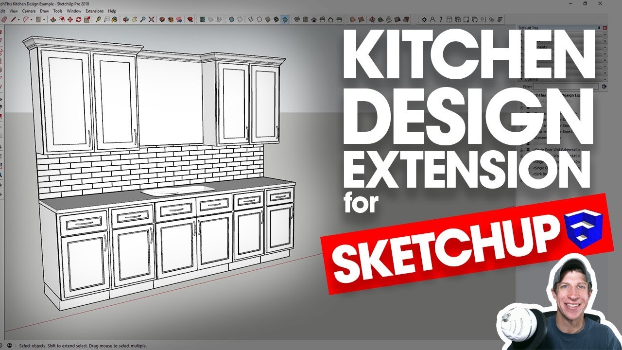 EASY KITCHEN DESIGN IN SKETCHUP With SketchThis Kitchen Design YouTube