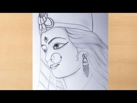 Durga Puja Theme Drawing  Navratri Drawing Easy