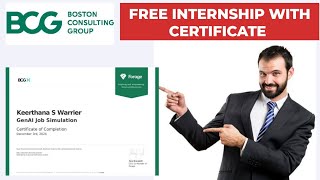 BCG internship 2024 | GenAI internship | BCG Internship work from home | Free Courses 2024