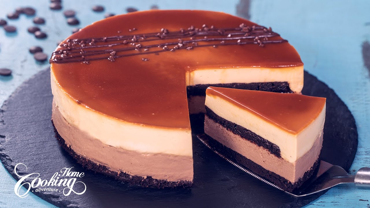 Chocolate Caramel Mousse Cake - Home Cooking Adventure