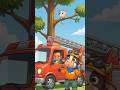 Brave Rescue! 😱 Fire Truck Saves a Tiny Kitten 🐱🚒 #shorts #firetruck #animation #cow #kitten