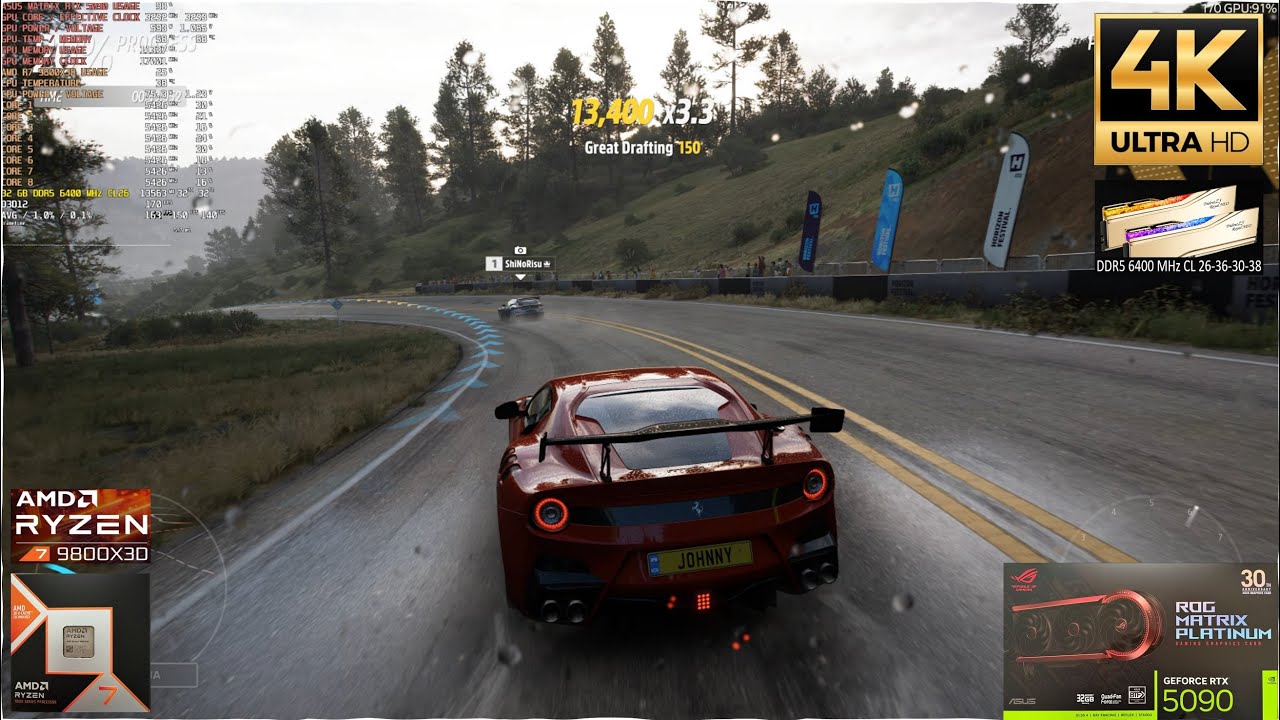 Forza Horizon 5 4K Gameplay | MATRIX RTX 5090 | AMD Ryzen 7 9800X3D