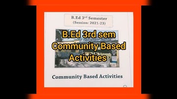B.Ed 3rd sem //community based activities practicum//full video#youtubeshorts