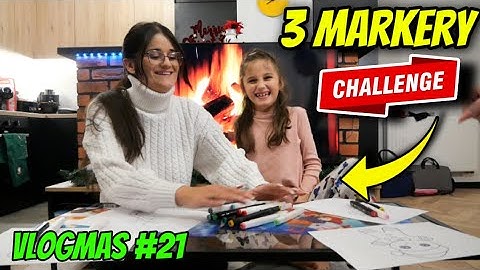 VLOGMAS #21🎄 3 MARKERY CHALLENGE WERSJA ŚWIĄTECZNA ❄️❤️
