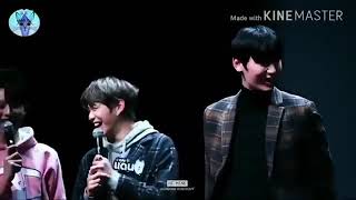 Hwang Minhyun Wanna One doing aegyo