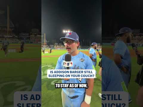 Checking in with Davis Schneider after a huge Blue Jays #WorldSeries Game 5 win! 🙌