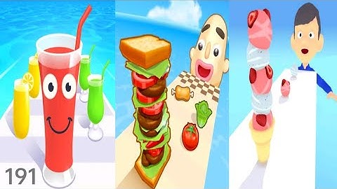 Juice Run vs Sandwich Runner vs Ice Cream Run - Triple Gameplay 191 (Android/iOS).