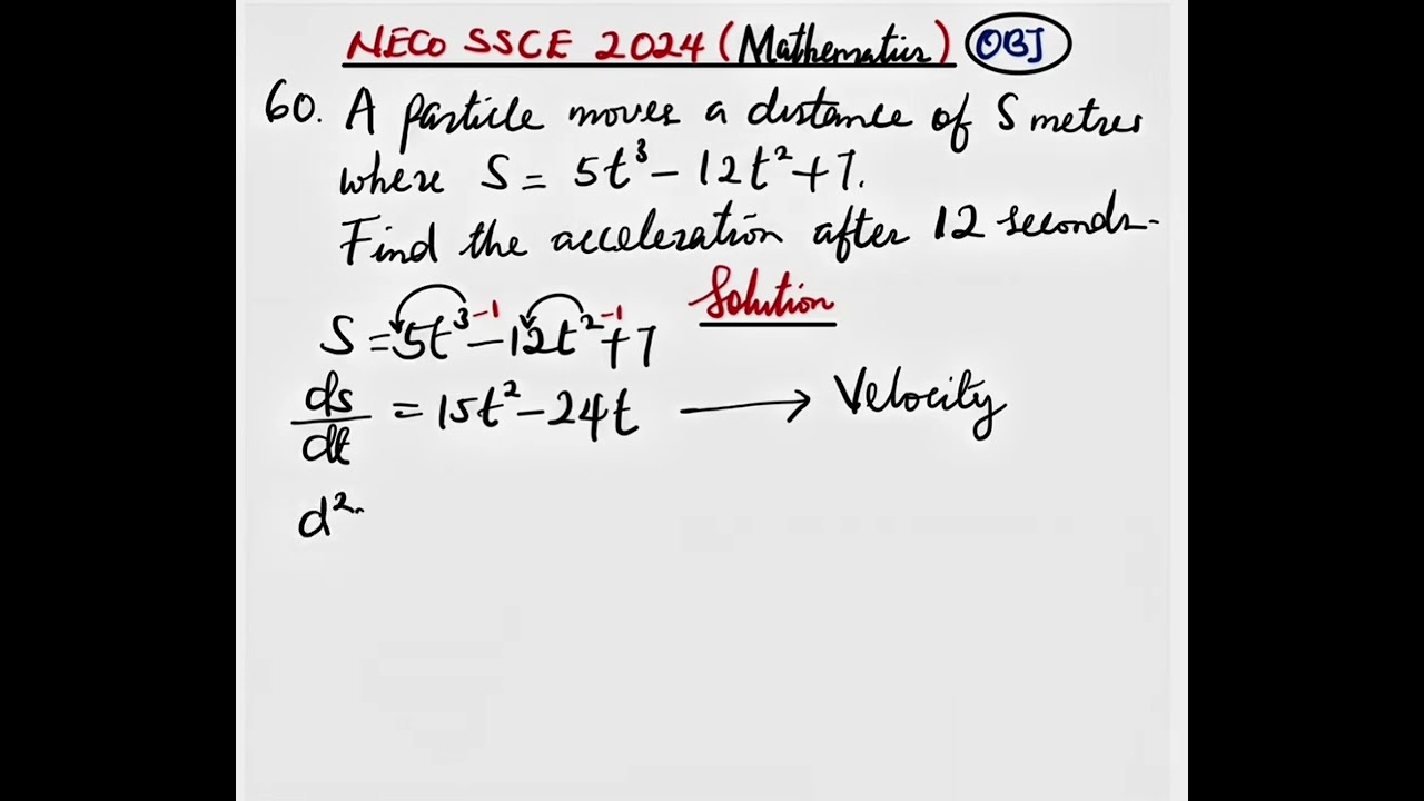 NECO SSCE 2024 | МАТЕМАТИКА | Вопрос 60