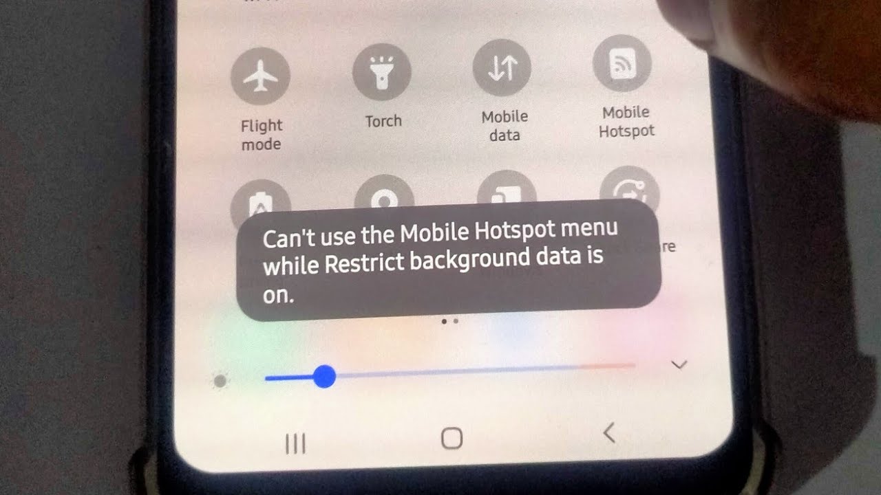 Can't use the Mobile Hotspot Menu While Restrict Background Data On