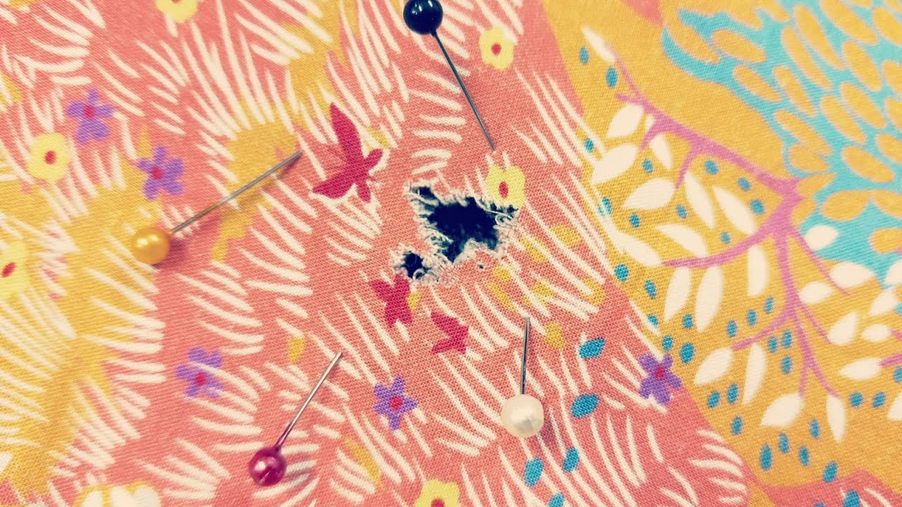 How to do patch invisible mending by hand to fix a hole in a rayon