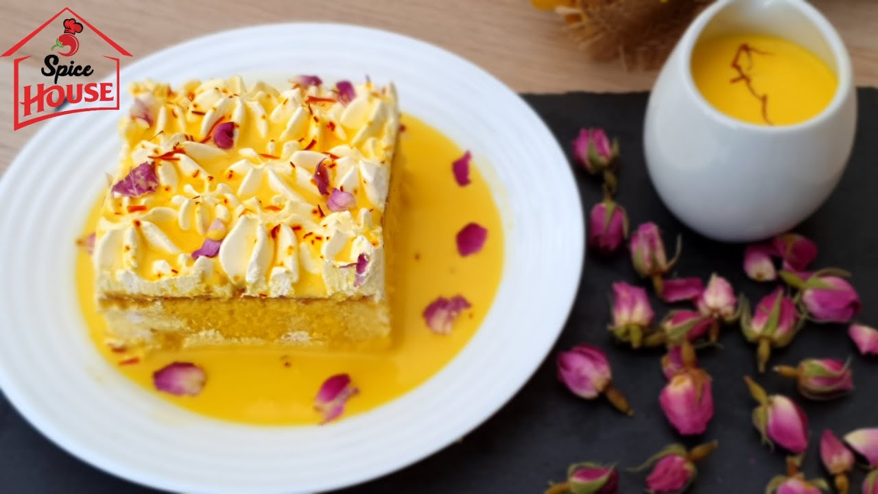 Saffron Milk Cake كيكة زعفران Eid Special by Spice House YouTube