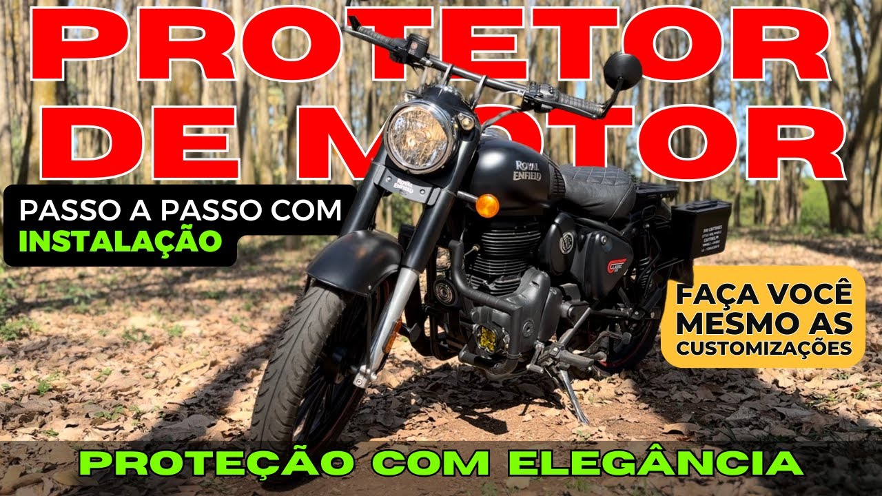 Royal Classic 350 - instalação de Protetor de Motor quinado