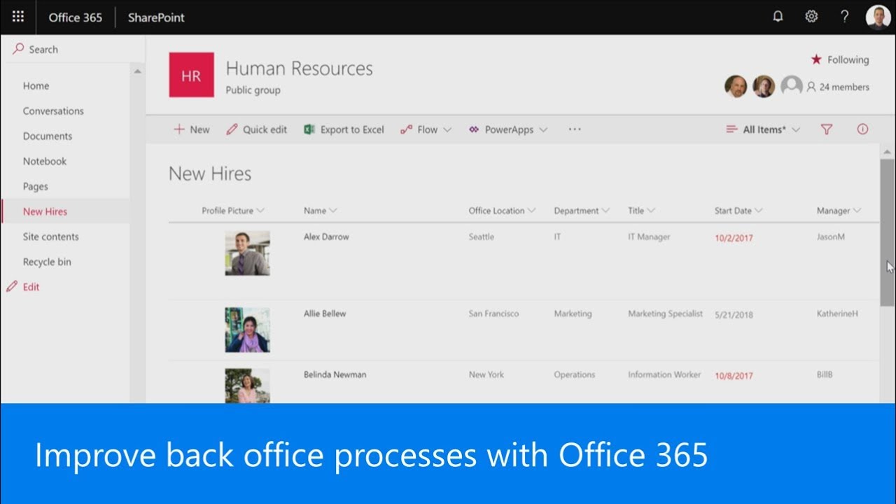 Improve back office processes with Office 365