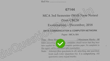 Mdu MCA 3rd Sem Data Communication & Computer Network Question Paper #MduQuestionPaper