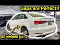 Rebuilding A Wrecked 2017 Audi A3 (Part 3) Welded Up and Mudded!