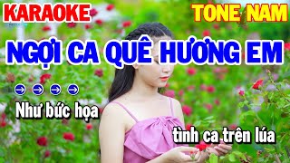 Karaoke Ngợi Ca Quê Hương Em Tone Nam | Nhạc Sống Cha Cha Beat Hay 2022