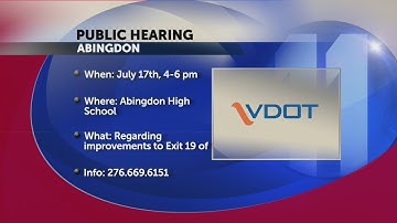 VDOT: Public hearing for I-81 Exit 19 improvements on Tues, July 17
