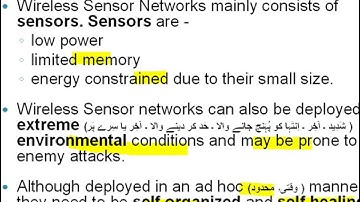 Characteristics of Wireless Sensor Networks in Urdu Hindi