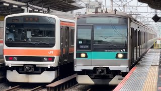 【4K高画質】【E233系マト3編成  NN入場回送（ワンマン運転対応改造）】E233系2000番台ﾏﾄ3編成（前照灯未更新ハロゲンライト・編成札付き）が南浦和駅通過（回9432M）2023.6.30