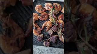 Spicy Meat 🍖 BBQ Grilling Spicy Shrimp 🍤  Grill Meat 🍖 Indoor Grilling Cooking Grill Shrimp 🍤 