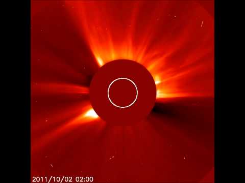 NASA SOHO １０月１日　太陽に彗星が衝突した高画質版。