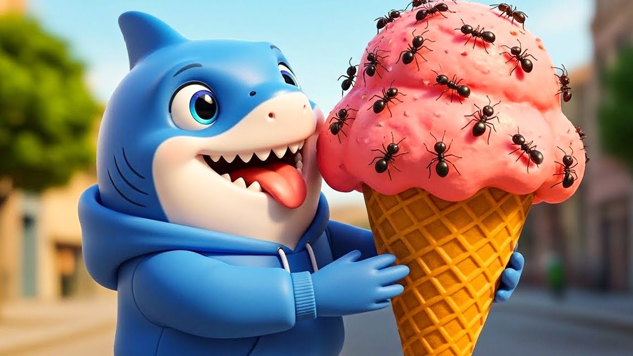 🐳 Baby Shark Accidentally Eats A Giant Ice Cream Cone Containing Ants & Is Taken To The Research Lab