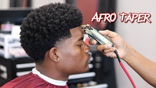 BARBER TUTORIAL:  AFRO TAPER | CURL SPONGE WITH SIDE PART screenshot 4