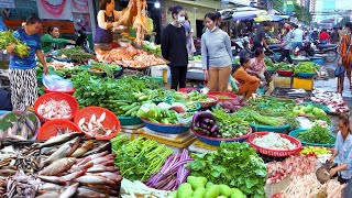 Cambodian Fresh Morning Market-  Food, People&#39;s Lifestyle, &amp;  Skills @ The Market