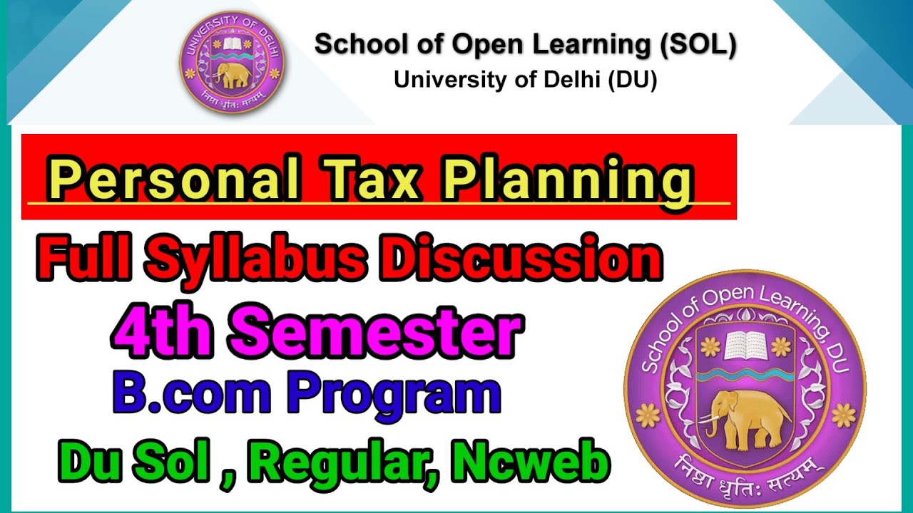 du sol program 4th semester personal tax planning Personal tax planning syllabus