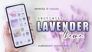 💷 how to make your phone aesthetic - calming and relaxing lavender theme (android phone theme) screenshot 3