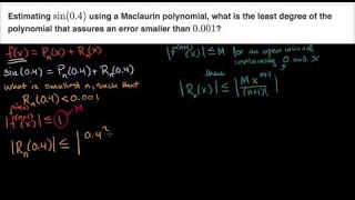 Lagrange error bound for Maclaurin polynomial