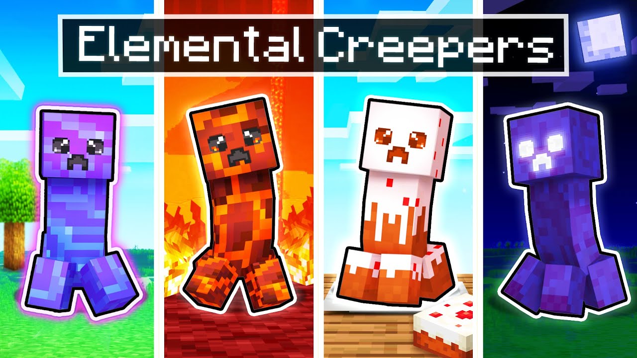 10 SECRET ELEMENTAL Creepers In Minecraft! - YouTube