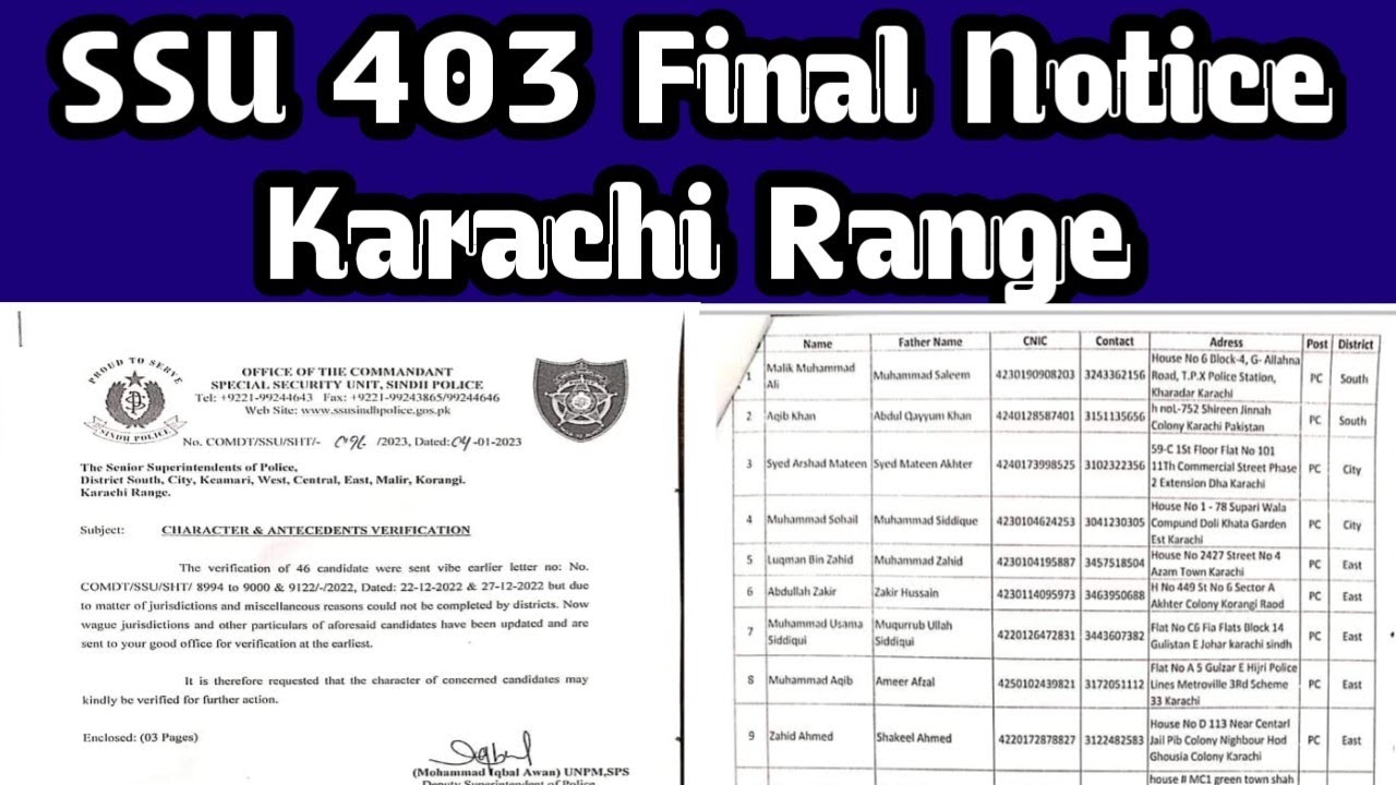 SSU Verification Final Notice 