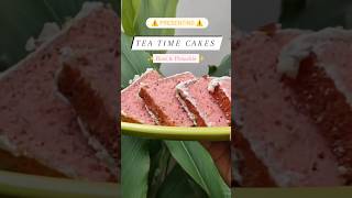 Tea Time Rose & Pistachio Cake 🤤🥀| No maida | 100% eggless| Less sugar| #egglessrecipe #viralshorts