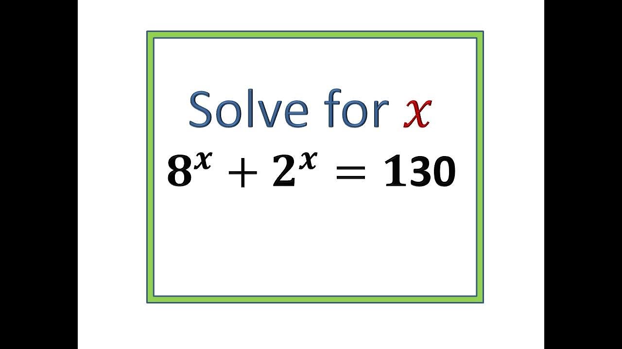Tricky Exponential Equation Solved Step by Step 📕#maths #mathematics # ...