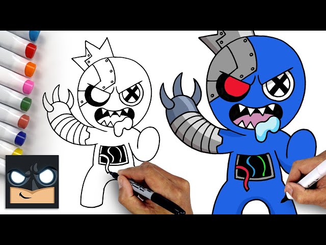 Rainbow Friends 🌈 How To Draw Withered Blue 