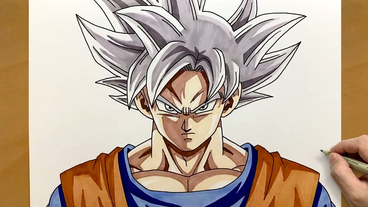 Drawing Goku Ultra Instinct | Dragon Ball Super Art | Satisfying Marker ...