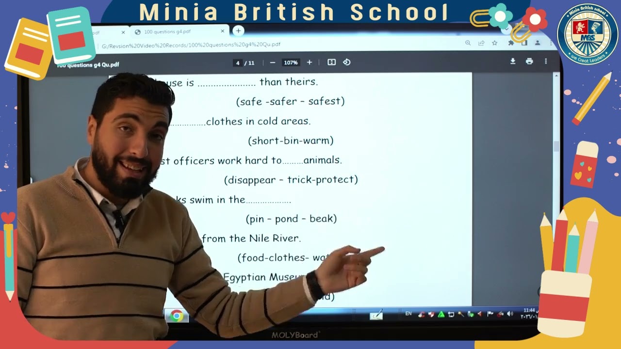 First semester review - English language - Grade 4