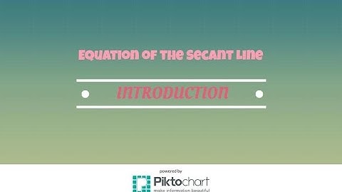 Introduction to how to find the equation of the secant line