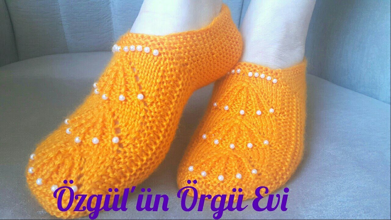 DİKİŞSİZ BONCUKLU SÜPÜRGE MODEL PATİK YAPIMI | VERY BEATİFUL LADİES KNİTTİNG BOOTS