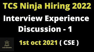 CSE - TCS (NQT) Ninja Interview Experience 2022 Batch | TR+MR+HR Questions Discussed | 1st oct 2021
