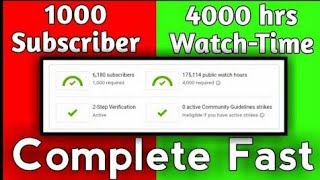 How To Complete 4000hrs watchtime very fast monetize || 4000hrs monetize screenshot 5
