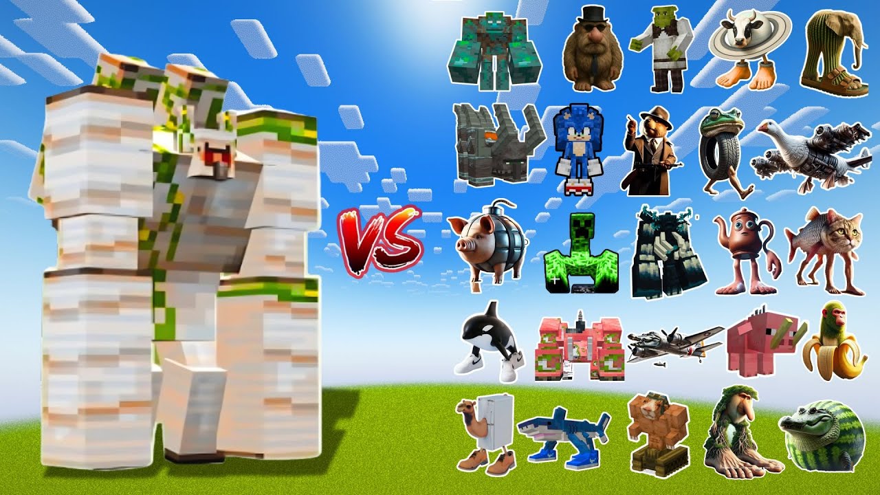 Mutant Iron Golem vs All Minecraft Bosses - Minecraft Meme Mob Battle ...