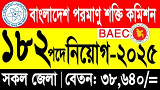 ১৮২ পদে বাংলাদেশ পরমাণু শক্তি কমিশন নিয়োগ ২০২৫ | BAEC Job Circular 2025 | BAEC Teletalk