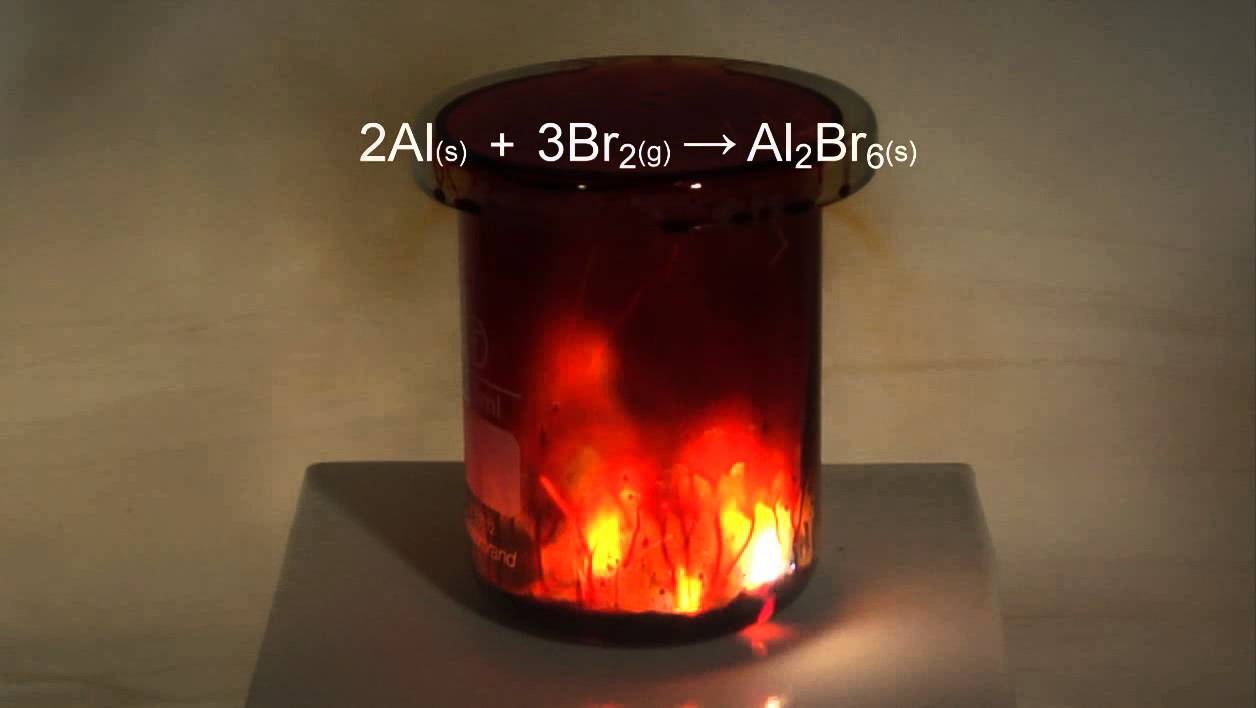 reaction of aluminium with bromine youtube